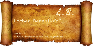 Locher Bereniké névjegykártya